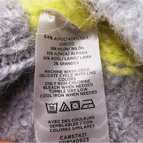 Lou & Grey For Loft Wool Alpaca Blend Soft Wide Stripe Cowl Neck Sweater Size S - Picture 12 of 12